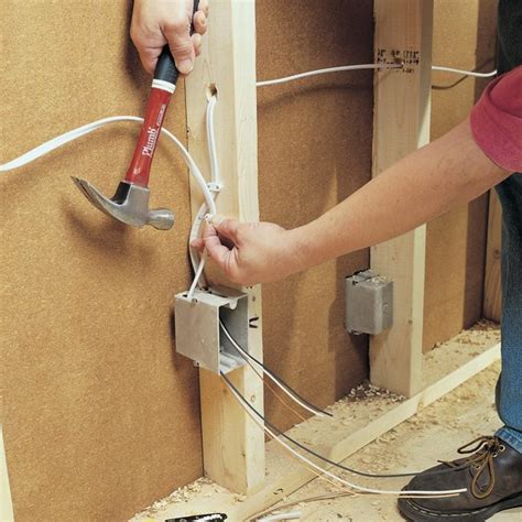 electrical rough in boxes plug hole|how to rough in electrical box.